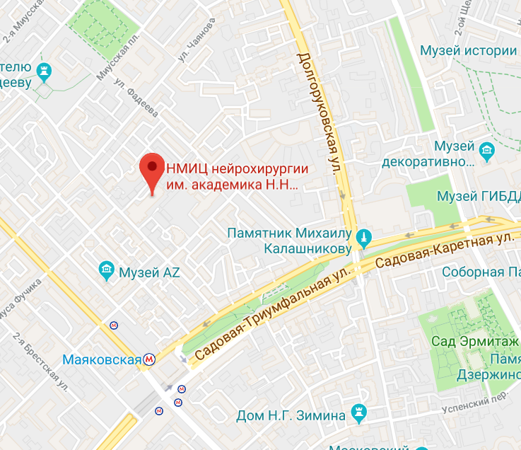 НИИ нейрохирургии Бурденко - карта