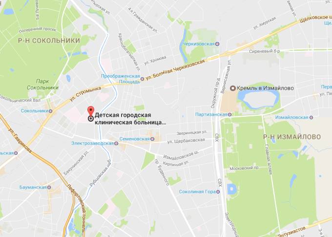 Детская больница Святого Владимира - карта