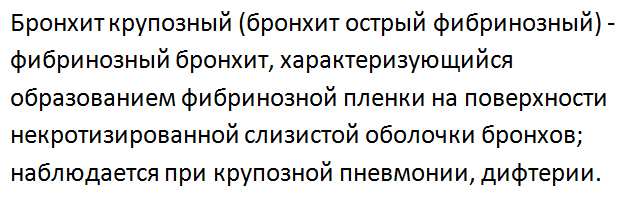 Крупозный бронхит - академическое определение