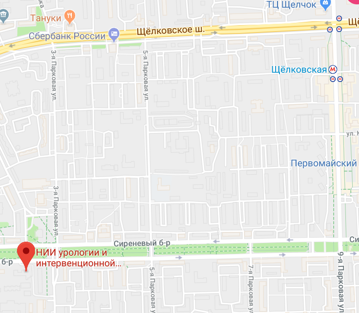 НИИ урологии и интервенционной радиологии - карта