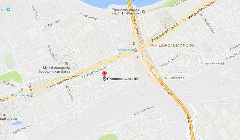 Городская поликлиника № 102 - схема проезда