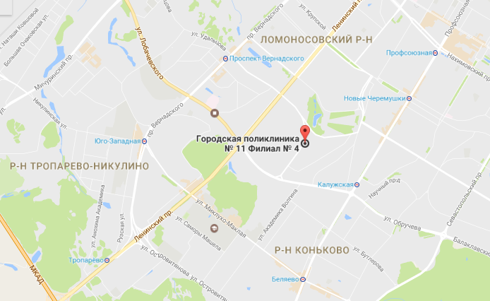 Городская поликлиника № 150 - схема проезда