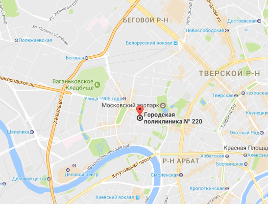 Городская поликлиника № 220 (Москва) - схема проезда