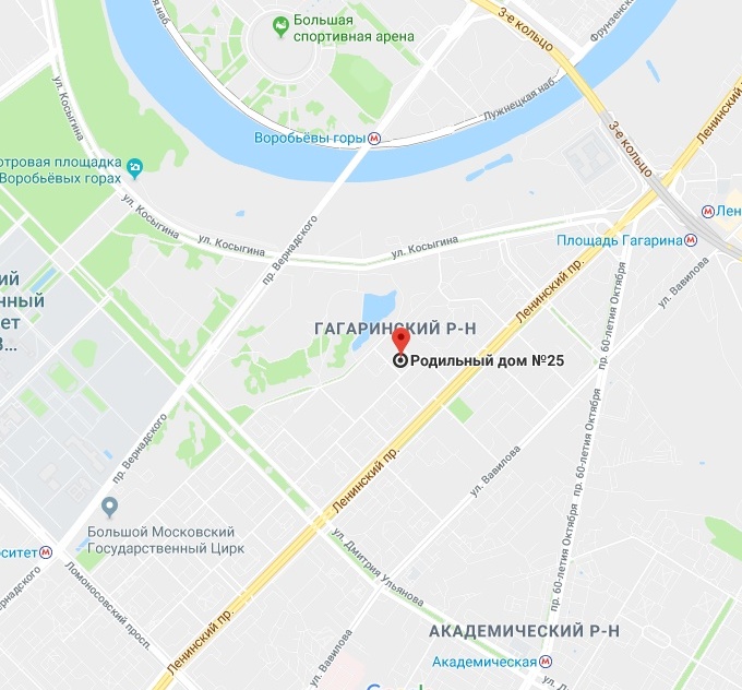 Роддом № 25, Москва - схема проезда
