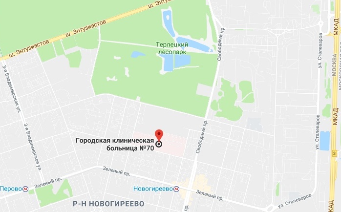 Роддом ГКБ № 70 им. Мухина - на карте Москвы