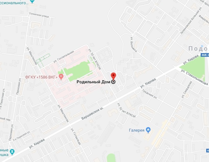 Подольский роддом - схема проезда
