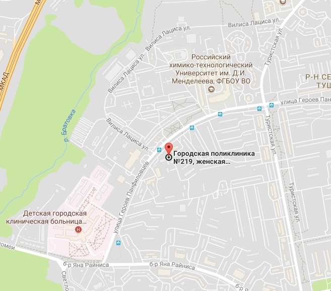 Женская консультация № 1, Москва, ул.Героев Панфиловцев - схема проезда